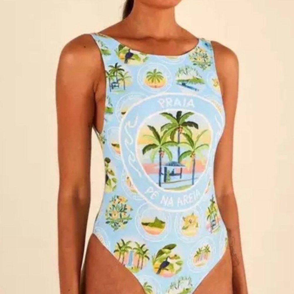 FARM Rio Blue Tropical One-Piece Swimsuit